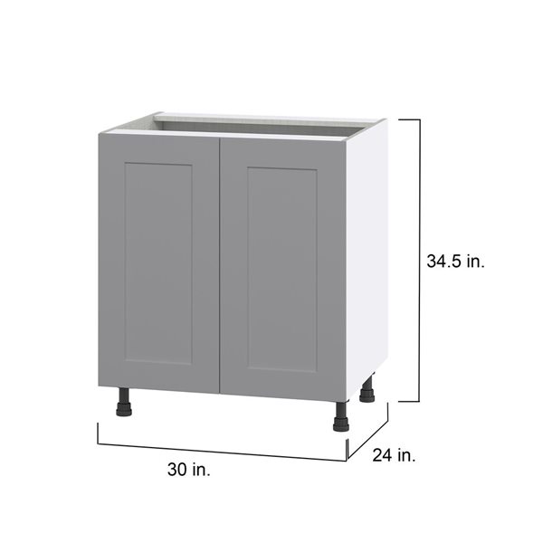 Hugo&Borg Beaumont 30 x 34.5 x 24.88-in Painted Slate Grey Door and Drawer Base Semi-Custom Cabinet