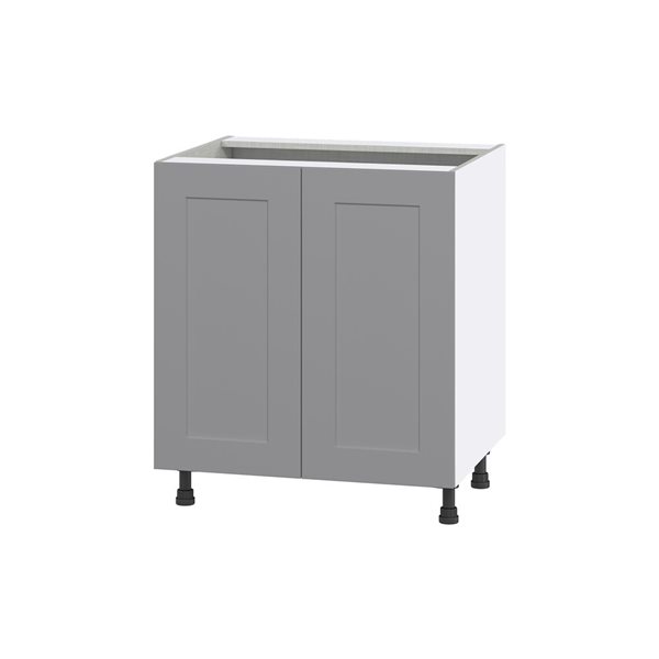 Hugo&Borg Beaumont 30 x 34.5 x 24.88-in Painted Slate Grey Door and Drawer Base Semi-Custom Cabinet