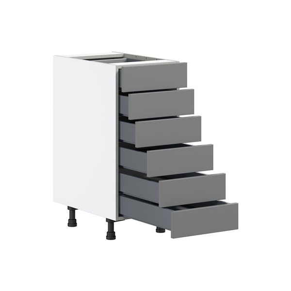 Hugo&Borg Beaumont 15 x 34.5 x 24.88-in Painted Slate Grey Drawer Base Semi-Custom Cabinet