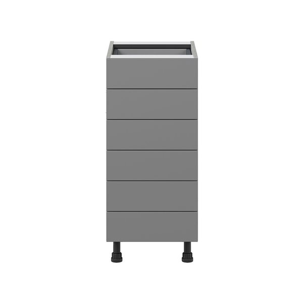 Hugo&Borg Beaumont 15 x 34.5 x 24.88-in Painted Slate Grey Drawer Base Semi-Custom Cabinet