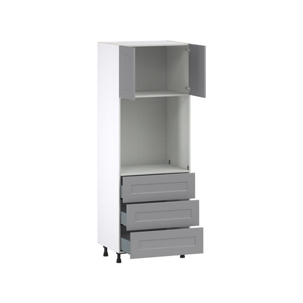 Hugo&Borg Beaumont 30 x 84.5 x 24.88-in Painted Slate Grey Door and Drawer Pantry Semi-Custom Cabinet