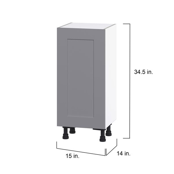 Hugo&Borg Beaumont 15 x 34.5 x 14.88-in Painted Slate Grey Door Base Semi-Custom Cabinet