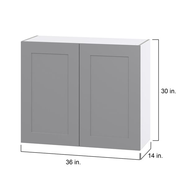 Hugo&Borg Beaumont 36 x 30 x 14.88-in Painted Slate Grey Door Wall Semi-Custom Cabinet