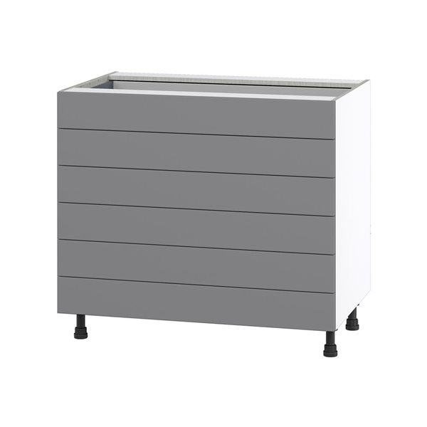 Hugo&Borg Beaumont 36 x 34.5 x 24.88-in Painted Slate Grey Drawer Base Semi-Custom Cabinet