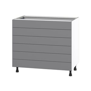 Hugo&Borg Beaumont 36 x 34.5 x 24.88-in Painted Slate Grey Drawer Base Semi-Custom Cabinet