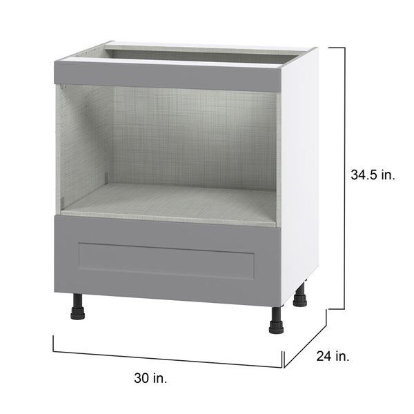 Hugo&Borg Beaumont 30 x 34.5 x 24.88-in Painted Slate Grey Drawer Base Semi-Custom Cabinet