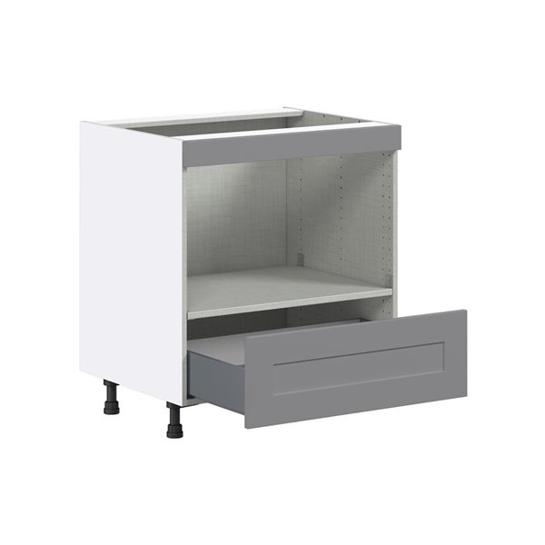 Hugo&Borg Beaumont 30 x 34.5 x 24.88-in Painted Slate Grey Drawer Base Semi-Custom Cabinet