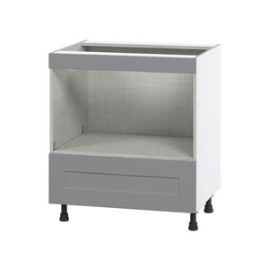 Hugo&Borg Beaumont 30 x 34.5 x 24.88-in Painted Slate Grey Drawer Base Semi-Custom Cabinet