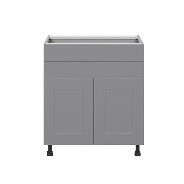 Hugo&Borg Beaumont 30 x 34.5 x 24.88-in Painted Slate Grey Door and Drawer Base Semi-Custom Cabinet