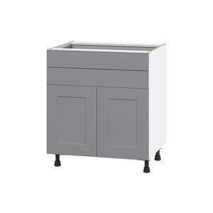 Hugo&Borg Beaumont 30 x 34.5 x 24.88-in Painted Slate Grey Door and Drawer Base Semi-Custom Cabinet