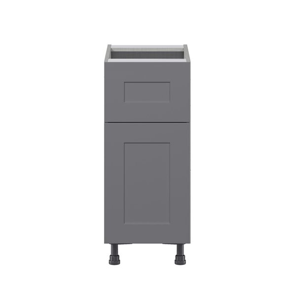 Hugo&Borg Beaumont 15 x 34.5 x 24.88-in Painted Slate Grey Door and Drawer Base Semi-Custom Cabinet