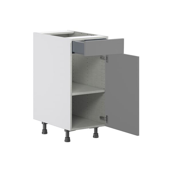 Hugo&Borg Beaumont 15 x 34.5 x 24.88-in Painted Slate Grey Door and Drawer Base Semi-Custom Cabinet