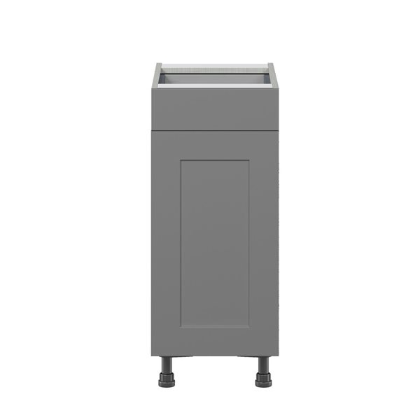 Hugo&Borg Beaumont 15 x 34.5 x 24.88-in Painted Slate Grey Door and Drawer Base Semi-Custom Cabinet