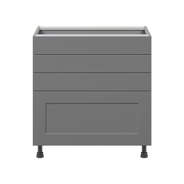 Hugo&Borg Beaumont 36 x 34.5 x 24.88-in Painted Slate Grey Drawer Base Semi-Custom Cabinet