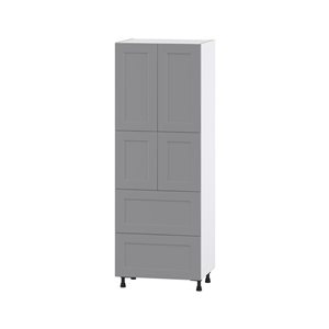 Hugo&Borg Beaumont 30 x 84.5 x 24.88-in Painted Slate Grey Door and Drawer Pantry Semi-Custom Cabinet