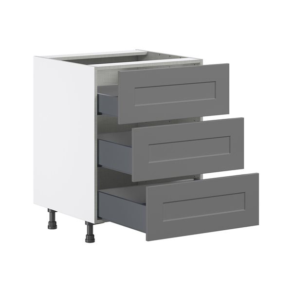 Hugo&Borg Beaumont 24 x 34.5 x 24.88-in Painted Slate Grey Drawer Base Semi-Custom Cabinet