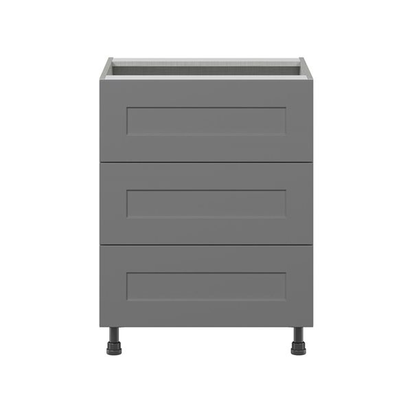 Hugo&Borg Beaumont 24 x 34.5 x 24.88-in Painted Slate Grey Drawer Base Semi-Custom Cabinet