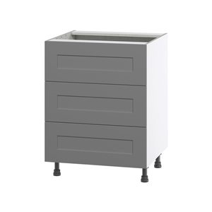 Hugo&Borg Beaumont 24 x 34.5 x 24.88-in Painted Slate Grey Drawer Base Semi-Custom Cabinet