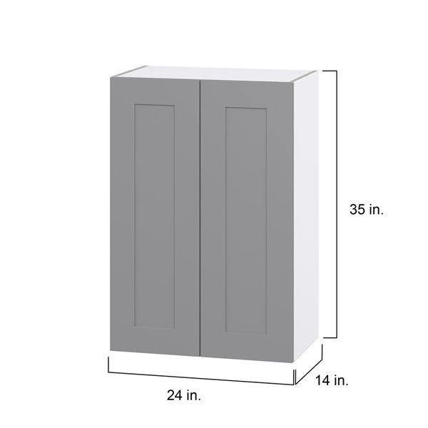 Hugo&Borg Beaumont 24 x 35 x 14.88-in Painted Slate Grey Door Wall Semi-Custom Cabinet