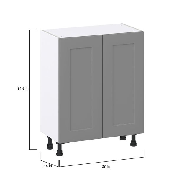 Hugo&Borg Beaumont 27 x 34.5 x 14.88-in Painted Slate Grey Door Base Semi-Custom Cabinet