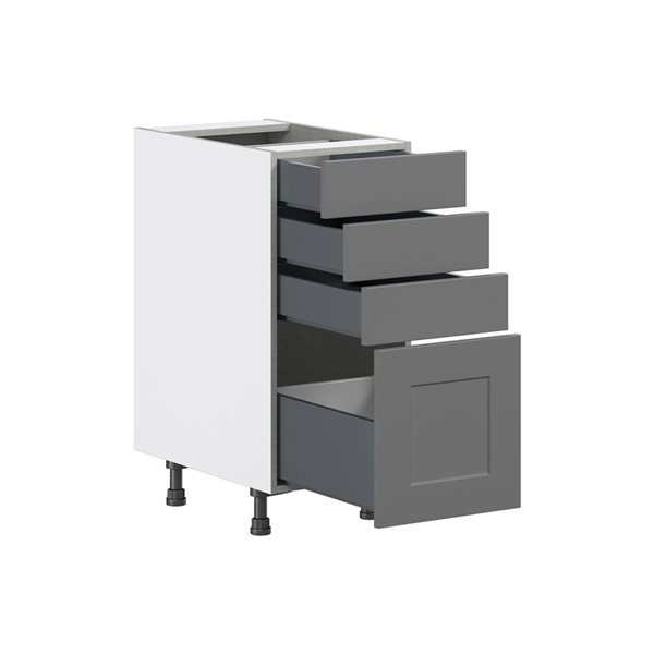 Hugo&Borg Beaumont 15 x 34.5 x 24.88-in Painted Slate Grey Drawer Base Semi-Custom Cabinet