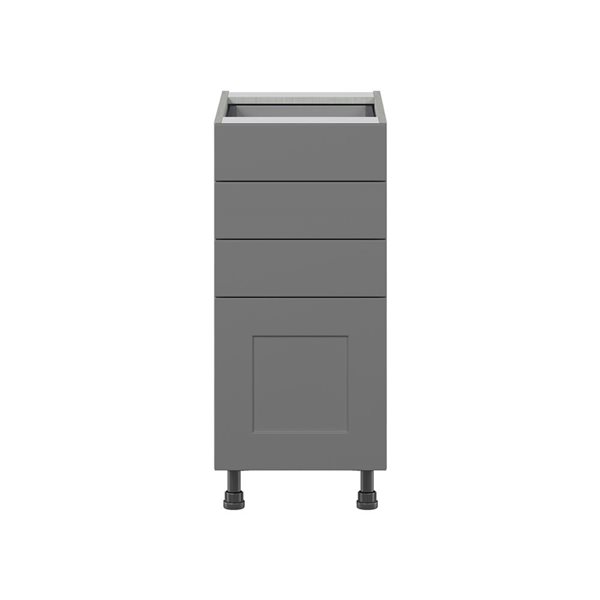 Hugo&Borg Beaumont 15 x 34.5 x 24.88-in Painted Slate Grey Drawer Base Semi-Custom Cabinet