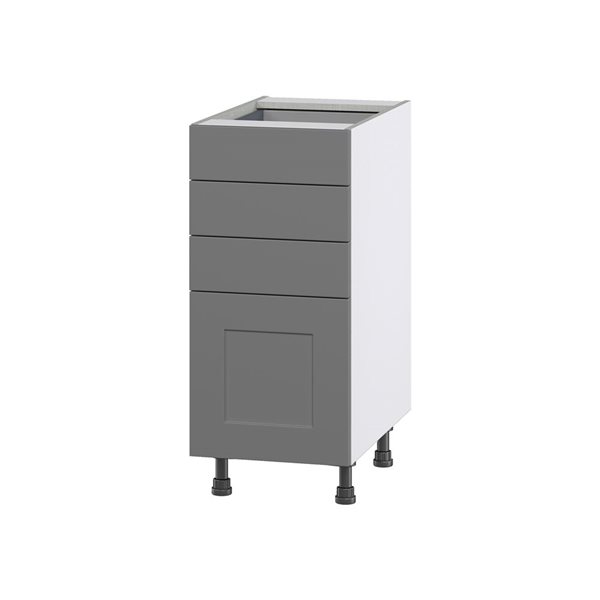 Hugo&Borg Beaumont 15 x 34.5 x 24.88-in Painted Slate Grey Drawer Base Semi-Custom Cabinet