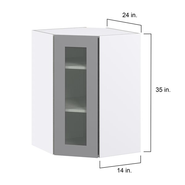 Hugo&Borg Beaumont 24 x 35 x 24.88-in Painted Slate Grey Door Wall Semi-Custom Cabinet