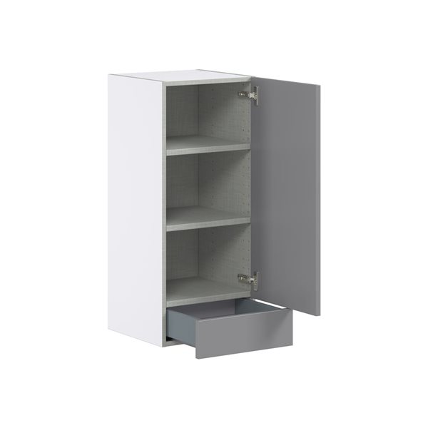 Hugo&Borg Beaumont 15 x 35 x 14.88-in Painted Slate Grey Door and Drawer Wall Semi-Custom Cabinet