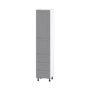 Hugo&Borg Beaumont 18 x 89.5 x 24.88-in Painted Slate Grey Door and Drawer Pantry Semi-Custom Cabinet