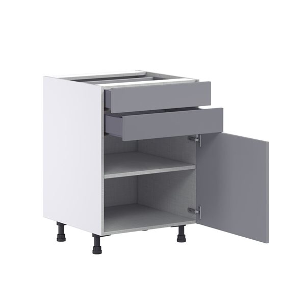 Hugo&Borg Beaumont 24 x 34.5 x 24.88-in Painted Slate Grey Door and Drawer Base Semi-Custom Cabinet