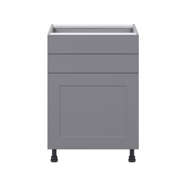 Hugo&Borg Beaumont 24 x 34.5 x 24.88-in Painted Slate Grey Door and Drawer Base Semi-Custom Cabinet