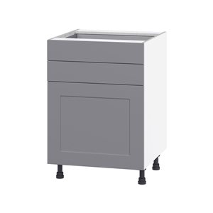 Hugo&Borg Beaumont 24 x 34.5 x 24.88-in Painted Slate Grey Door and Drawer Base Semi-Custom Cabinet