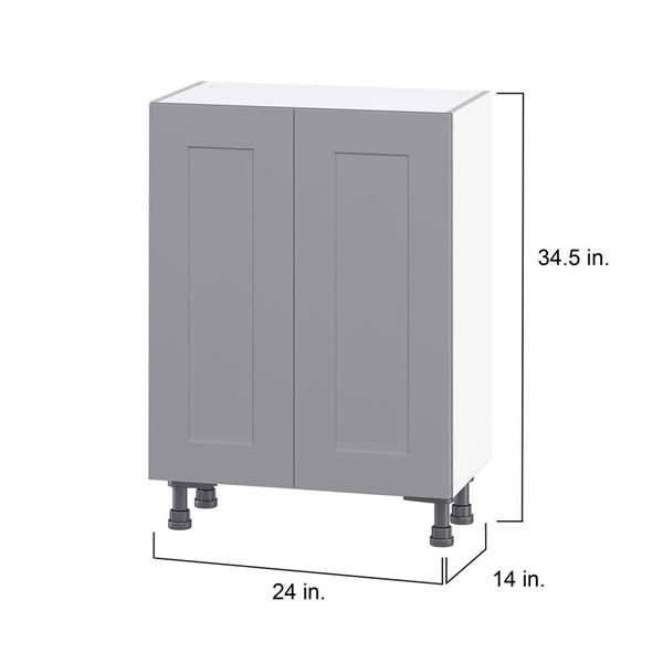 Hugo&Borg Beaumont 24 x 34.5 x 14.88-in Painted Slate Grey Door and Drawer Base Semi-Custom Cabinet