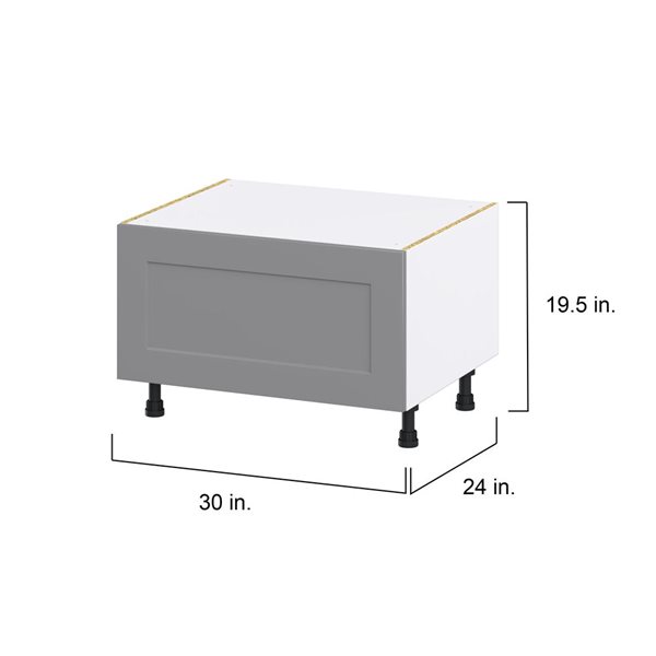 Hugo&Borg Beaumont 30 x 19.5 x 24.88-in Painted Slate Grey Drawer Base Semi-Custom Cabinet