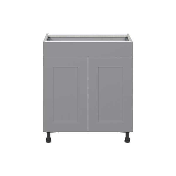 Hugo&Borg Beaumont 30 x 34.5 x 24.88-in Painted Slate Grey Door and Drawer Base Semi-Custom Cabinet