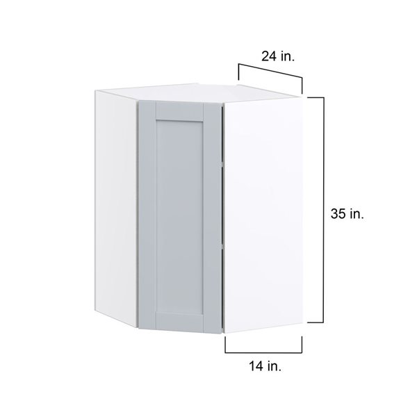 Hugo&Borg Charlesberg 24 x 35 x 24.88-in Light Grey Corner Wall Semi-Custom Cabinet