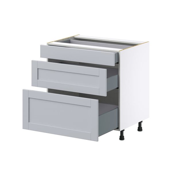 Hugo&Borg Charlesberg 33 x 34.5 x 24.88-in Light Grey Drawer Base Semi-Custom Cabinet