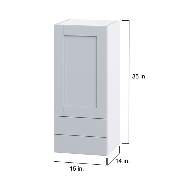 Hugo&Borg Charlesberg 15 x 35 x 14.88-in Light Grey Door and Drawer Wall Semi-Custom Cabinet