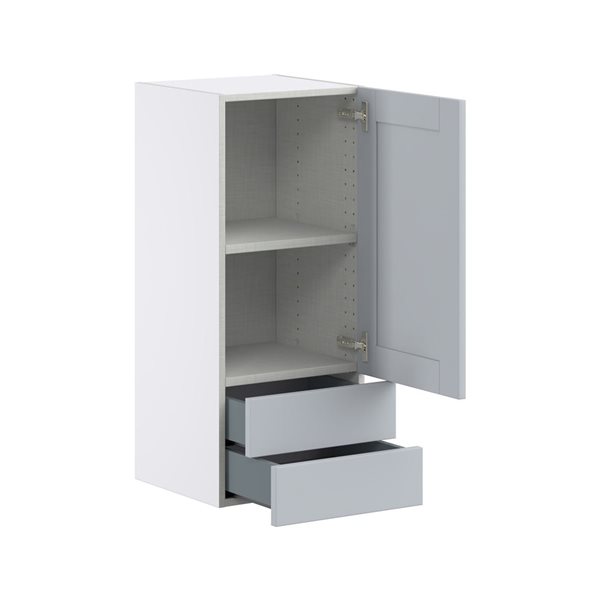 Hugo&Borg Charlesberg 15 x 35 x 14.88-in Light Grey Door and Drawer Wall Semi-Custom Cabinet