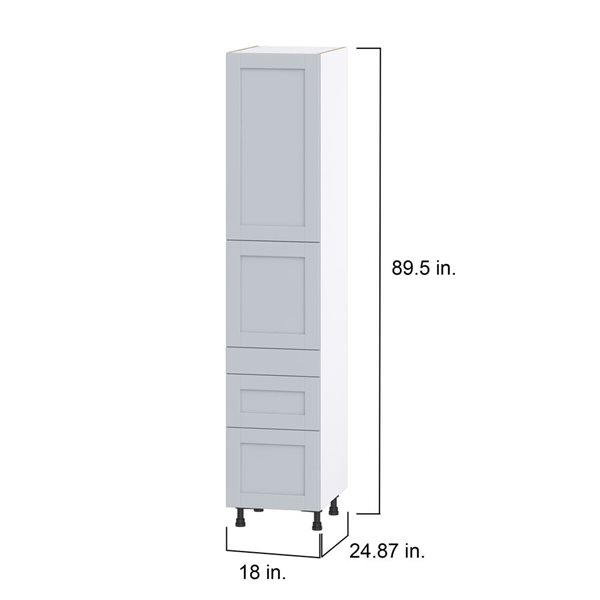 Hugo&Borg Charlesberg 18 x 89.5 x 24.88-in Light Grey Door and Drawer Pantry Semi-Custom Cabinet