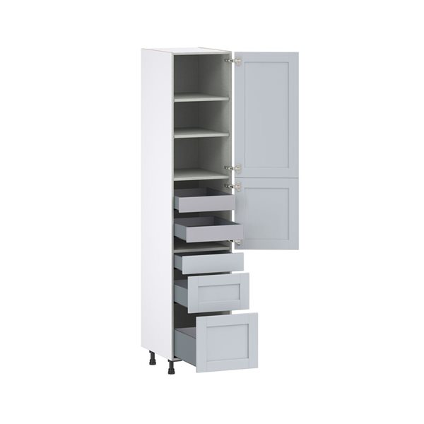 Hugo&Borg Charlesberg 18 x 89.5 x 24.88-in Light Grey Door and Drawer Pantry Semi-Custom Cabinet