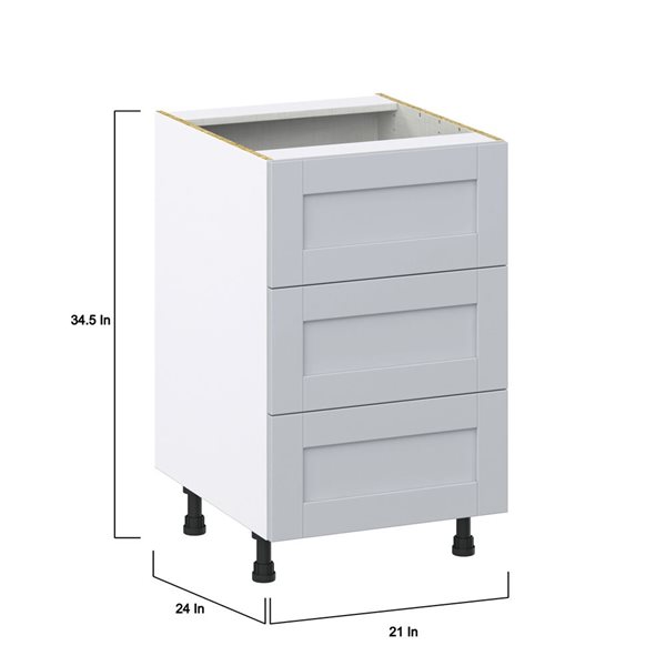 Hugo&Borg Charlesberg 21 x 34.5 x 24.88-in Light Grey Drawer Base Semi-Custom Cabinet