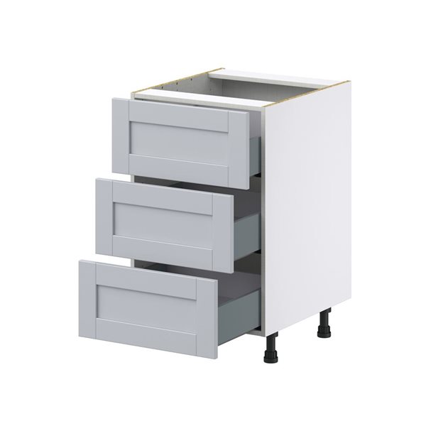 Hugo&Borg Charlesberg 21 x 34.5 x 24.88-in Light Grey Drawer Base Semi-Custom Cabinet