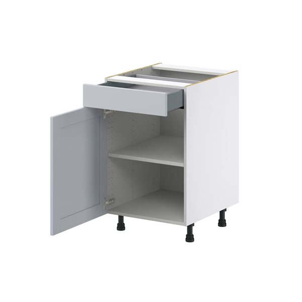 Hugo&Borg Charlesberg 21 x 34.5 x 24.88-in Light Grey Door and Drawer Base Semi-Custom Cabinet