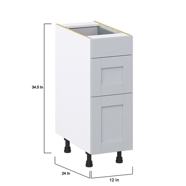 Hugo&Borg Charlesberg 12 x 34.5 x 24.88-in Light Grey Drawer Base Semi-Custom Cabinet