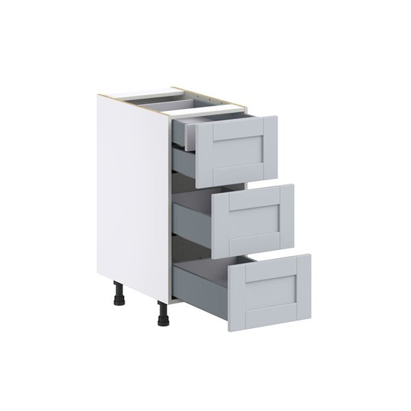 Hugo&Borg Charlesberg 15 x 34.5 x 24.88-in Light Grey Drawer Base Semi-Custom Cabinet