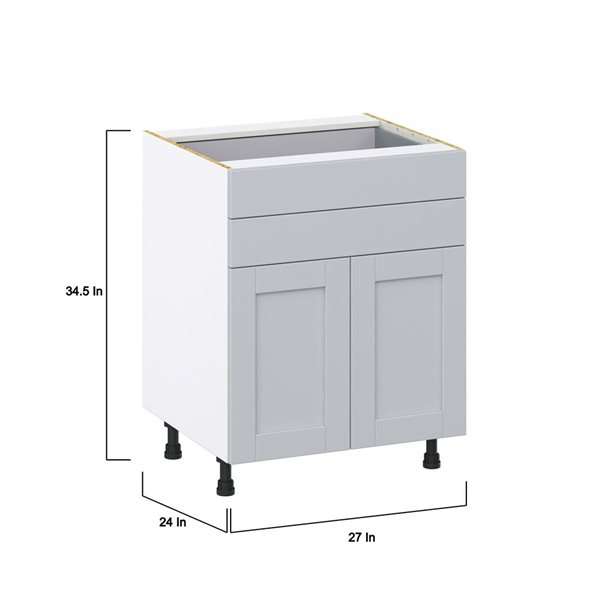Hugo&Borg Charlesberg 27 x 34.5 x 24.88-in Light Grey Door and Drawer Base Semi-Custom Cabinet