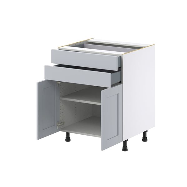 Hugo&Borg Charlesberg 27 x 34.5 x 24.88-in Light Grey Door and Drawer Base Semi-Custom Cabinet