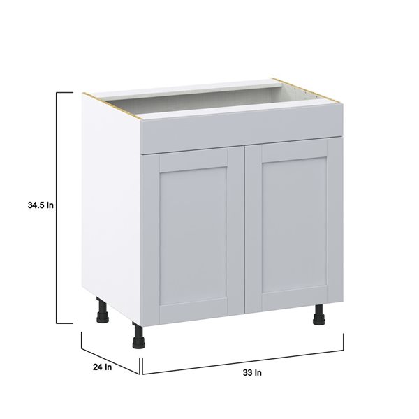 Hugo&Borg Charlesberg 33 x 34.5 x 24.88-in Light Grey Door and Drawer Base Semi-Custom Cabinet